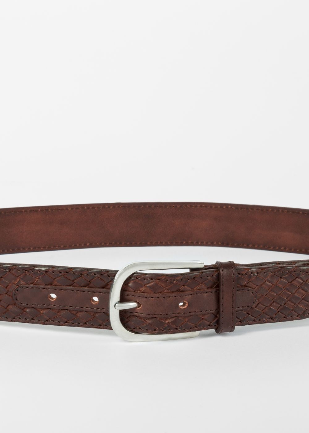 Paul Smith Mens's Brown Plaited Leather Belt
