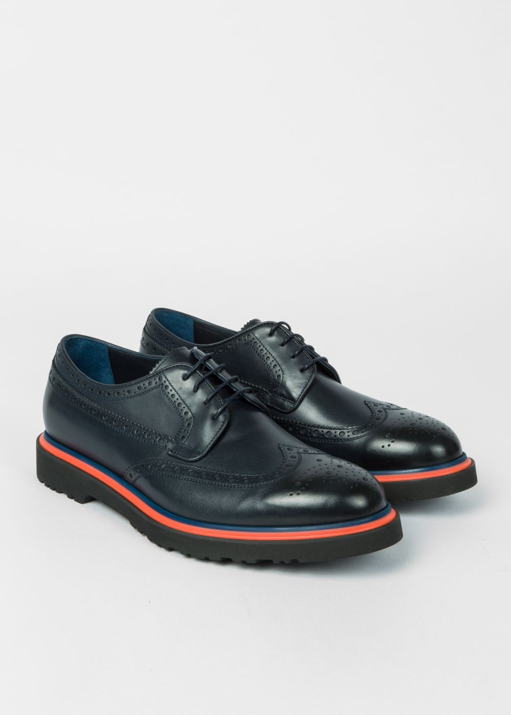 Paul Smith Men's Dark Navy Leather 'crispin' Brogues Trainers