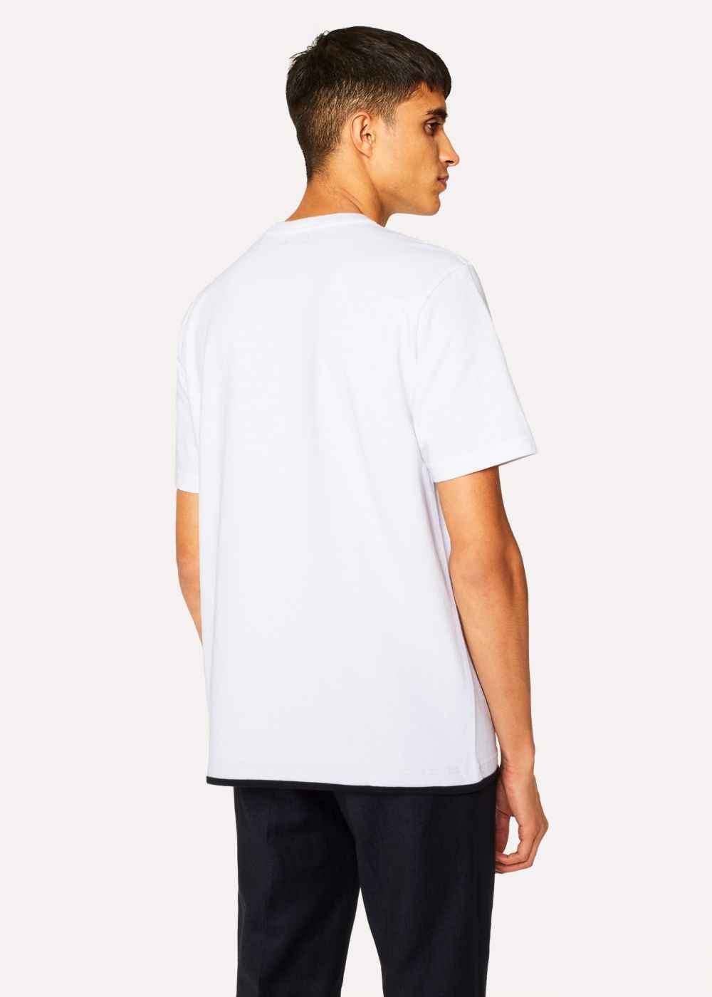 Paul Smith Men's White Red Ear 'cross-Eyed Rabbit' Print Tshirt