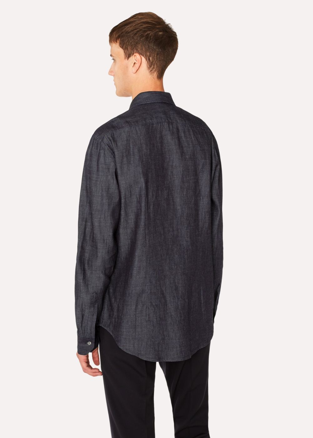 Paul Smith Men's Tailored-Fit Indigo Denim T-Shirt With Bike Button Detail