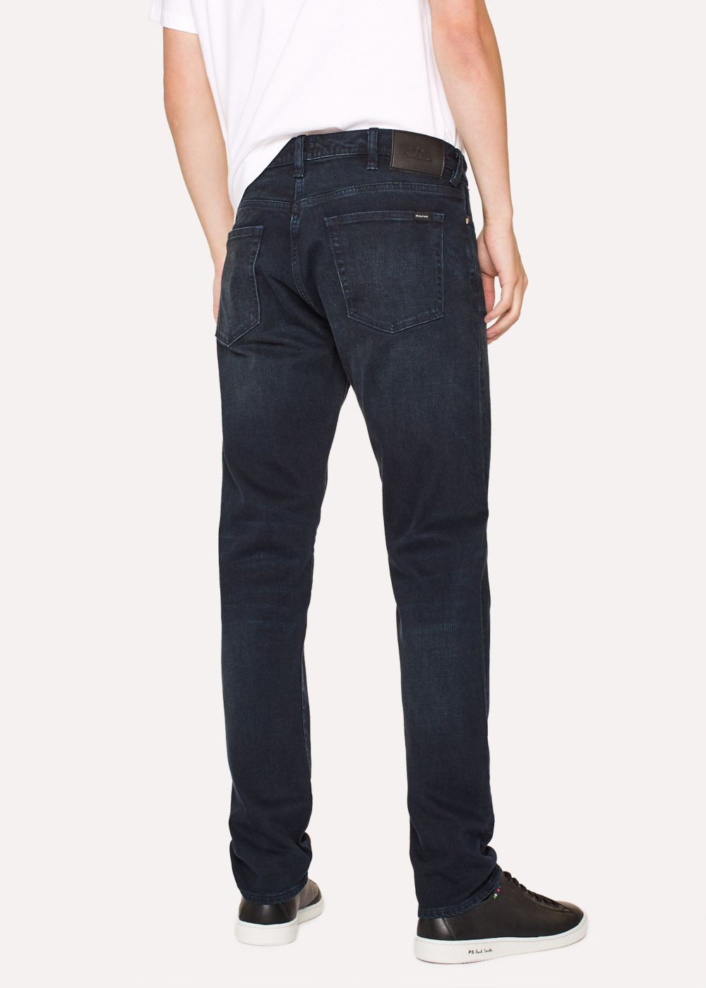 Paul Smith Mens's Tapered-Fit .8Oz 'super Soft Cross-Hatch' Navy Over-Dye Jeans