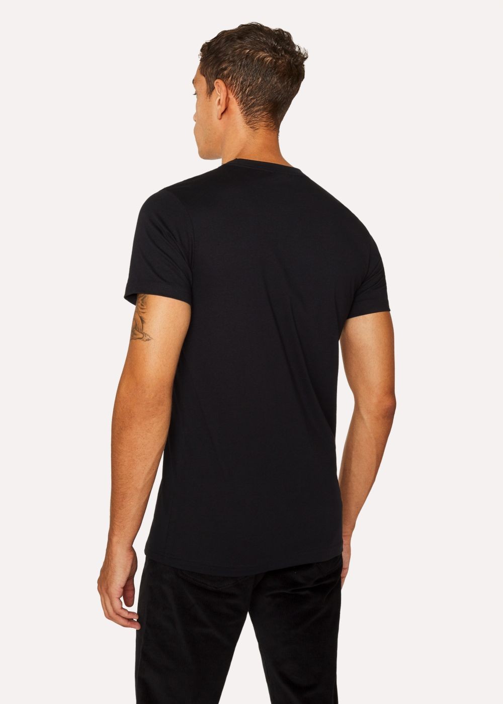 Paul Smith Men's Slim-Fit Black 'marble Circle' Organic-Cotton Tshirt