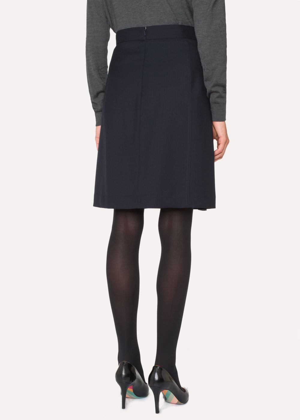 Paul Smith Women's Dark Navy Wool-Twill 'a Skirt To Travel In'