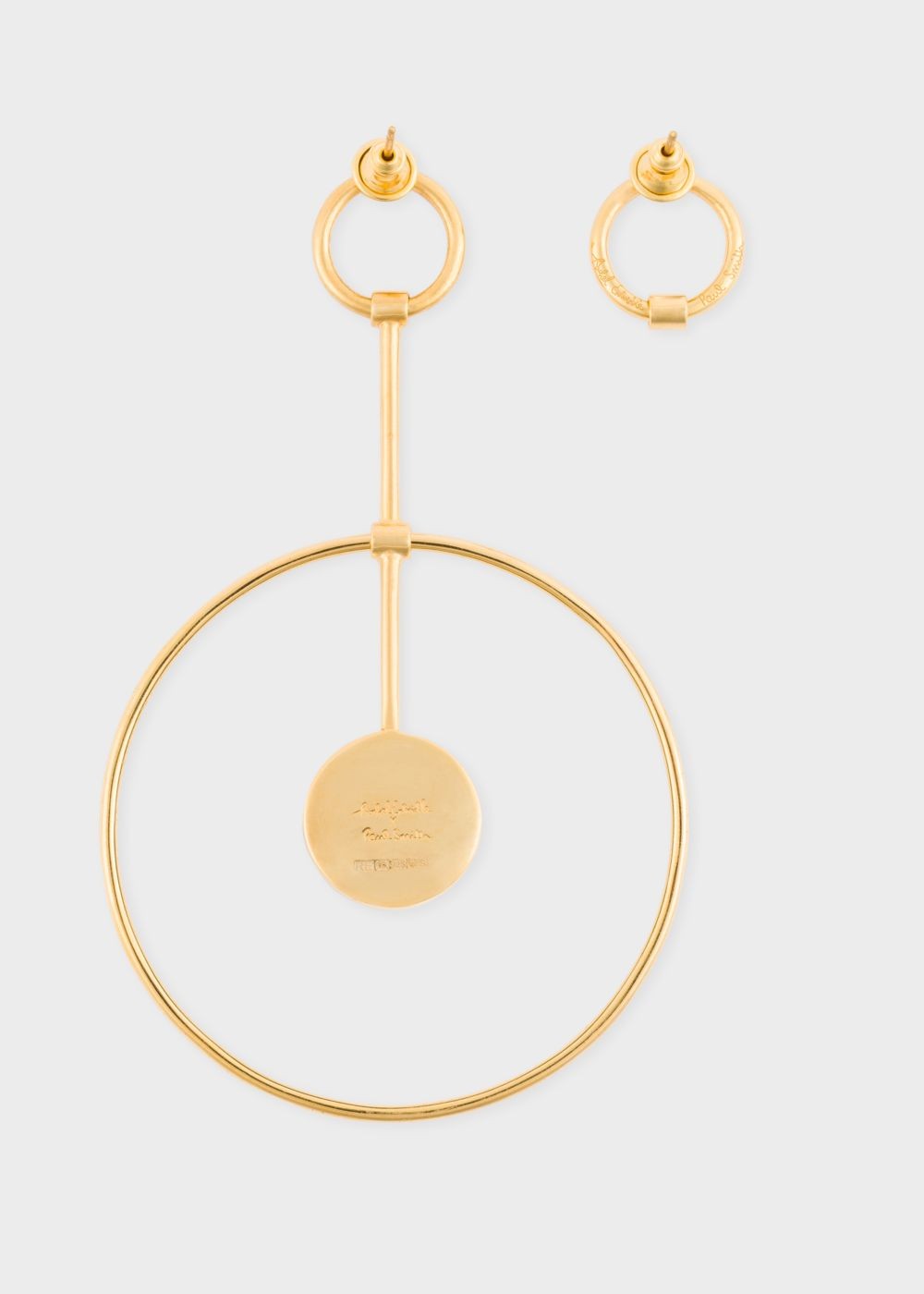 Paul Smith Rachel Entwistle + Paul Smith - Gold 'pendulum Loop' Earrings With Green Onyx Stone Accessories Womens