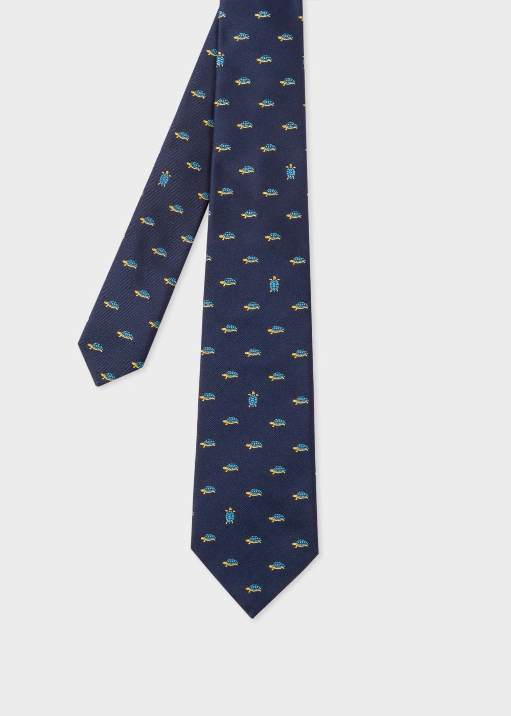 Paul Smith Mens's Navy Embroidered Turtle Motif Silk Tie