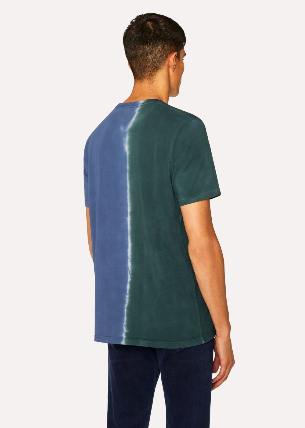 Paul Smith Men's Slate Blue And Green Tie Dye Effect T-Shirt