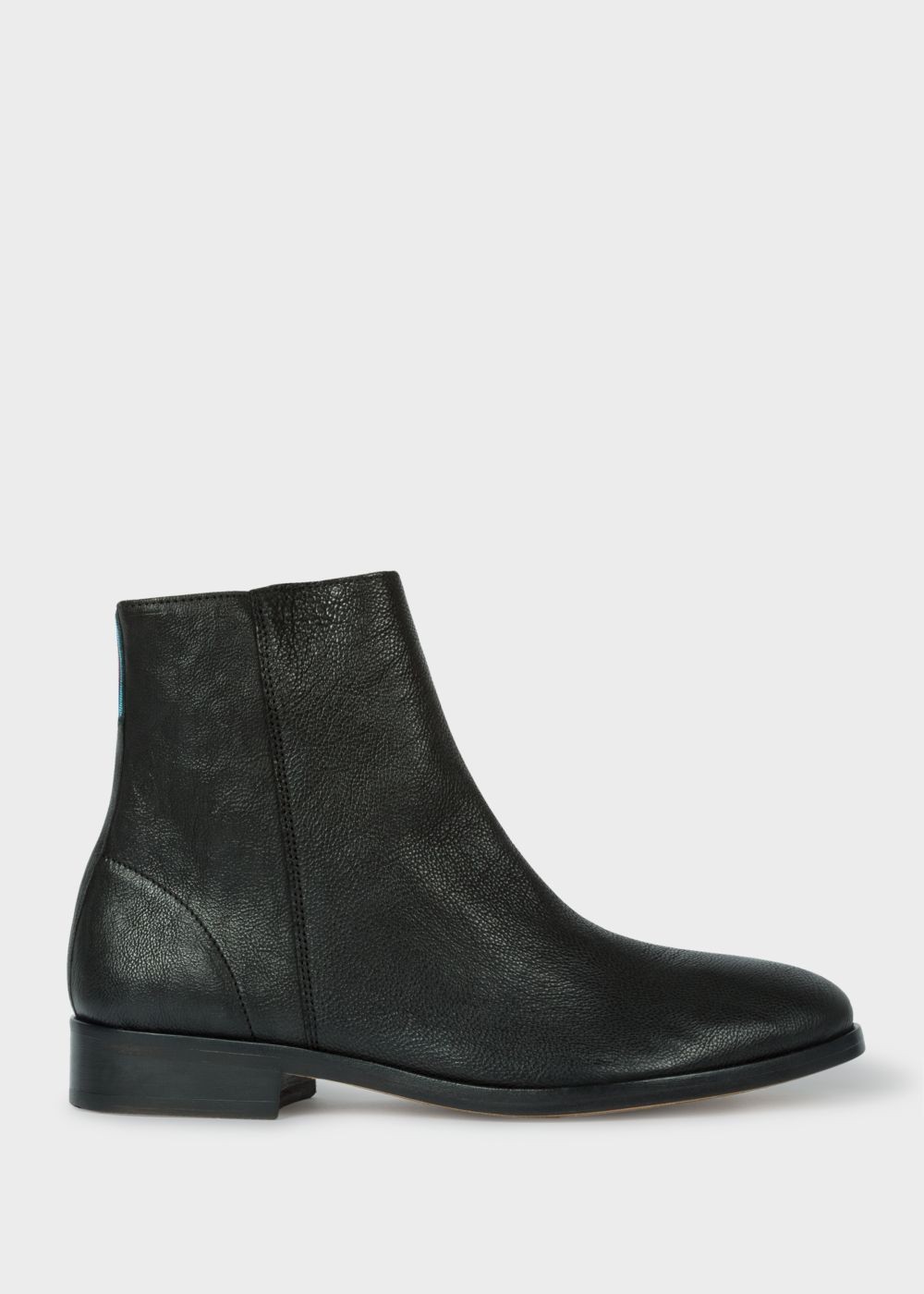 Paul Smith Lady's Black Leather 'brookyln' Boots With 'artist Stripe' Detail