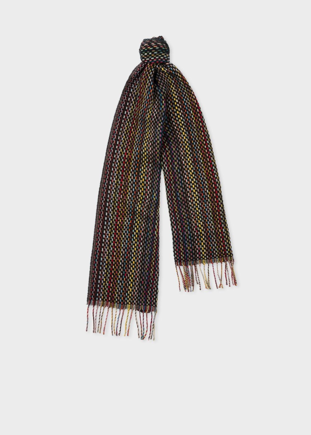 Paul Smith Men's Basket Weave Signature Stripe Cashmere Scarf