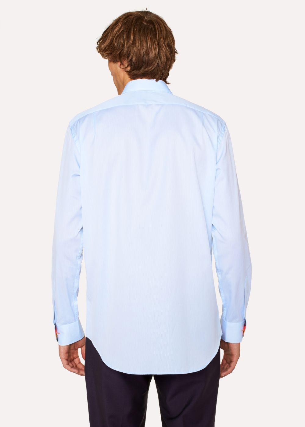 Paul Smith Men's Classic-Fit Sky Blue Thin Stripe Tees With 'artist Stripe' Cuff Lining