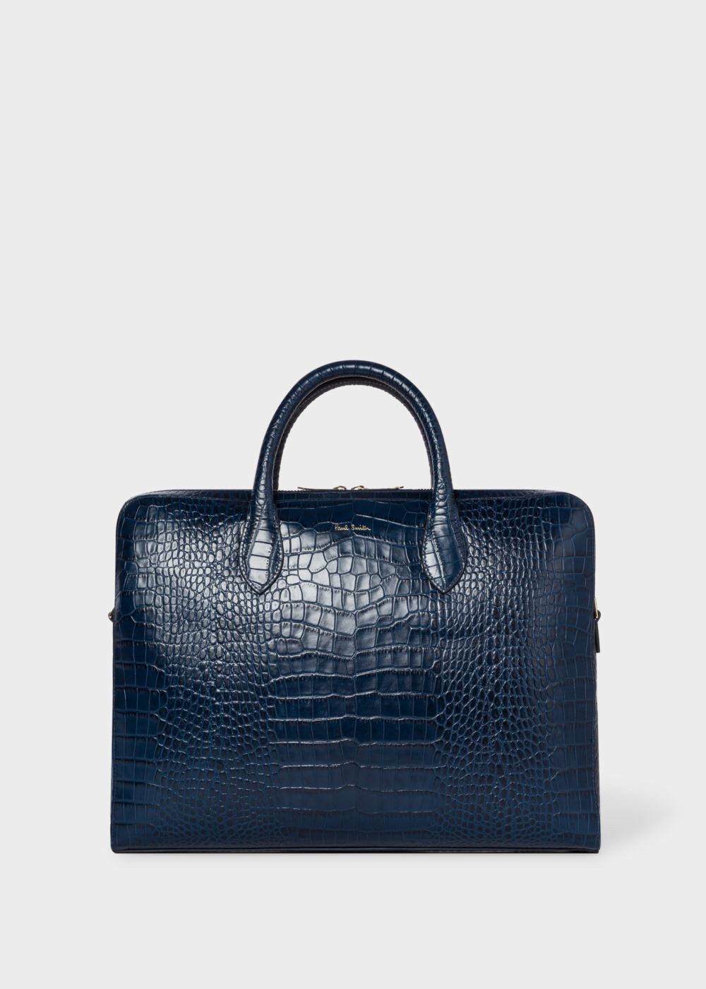 Paul Smith Men's Blue 'bright Stripe' Mock-Croc Leather Business Folio Accessories