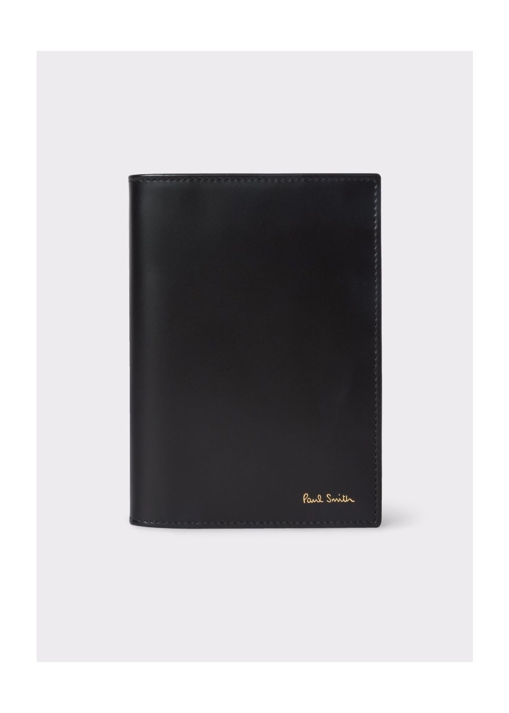 Paul Smith Black Leather Signature Stripe Interior Passport Cover Men