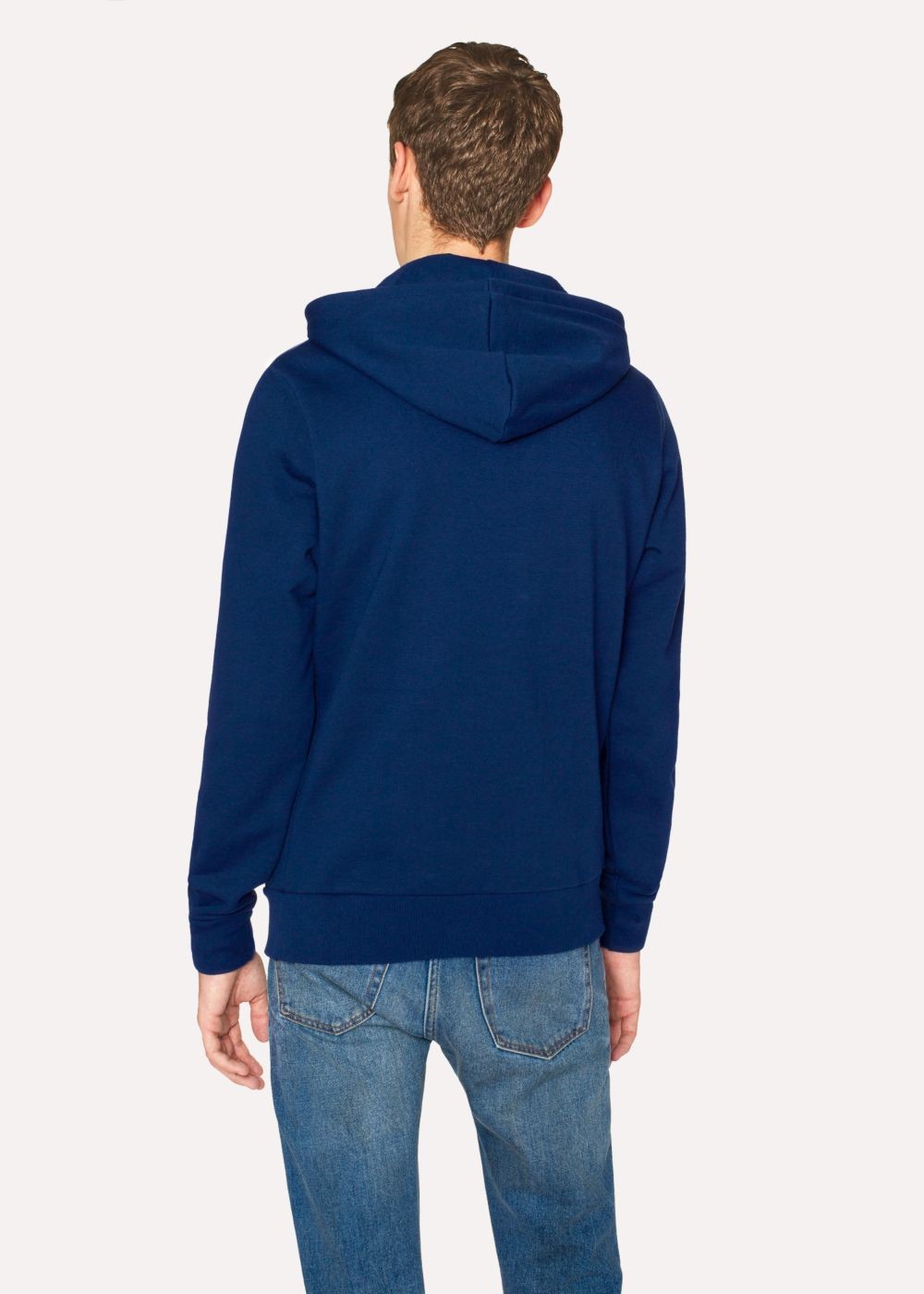 Paul Smith Men's Blue Organic-Cotton Zebra Logo Hoodie