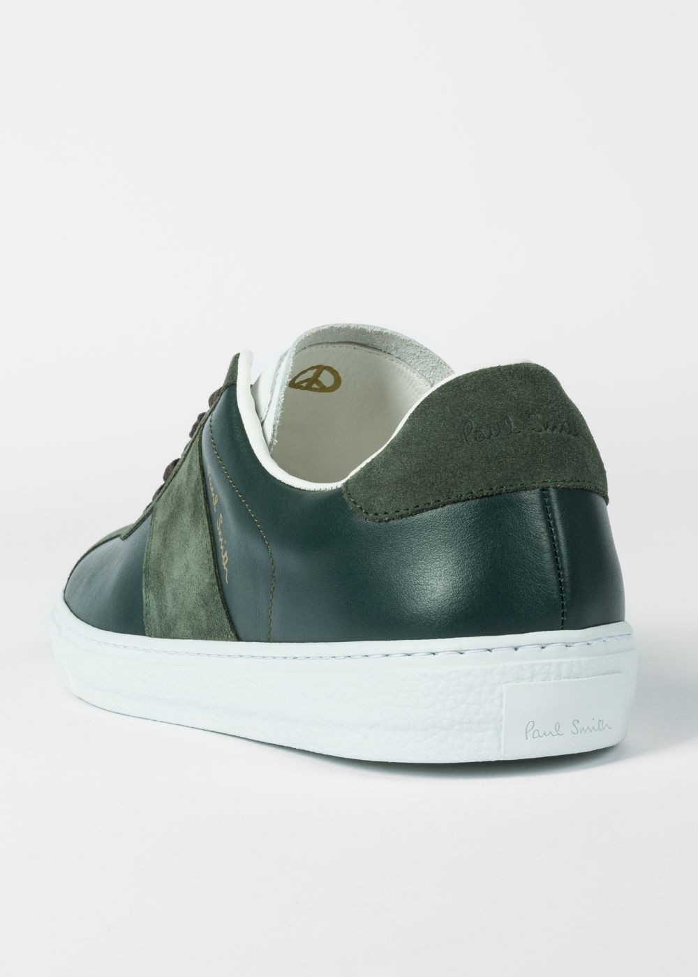 Paul Smith Men's Bottle Green Leather 'levon' Trainers