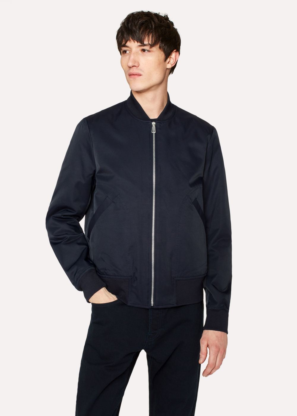 Paul Smith Men's Navy Cotton-Blend Wadded Bomber coat