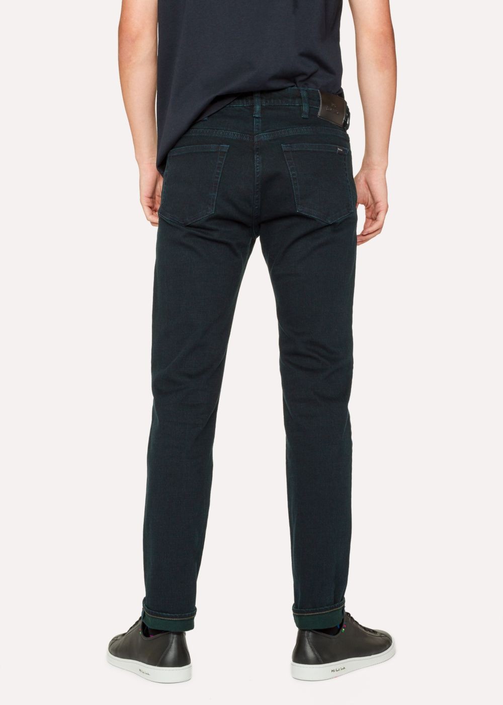 Paul Smith Mens's Slim-Standard Navy .8Oz 'super Soft Cross-Hatch' Jeans
