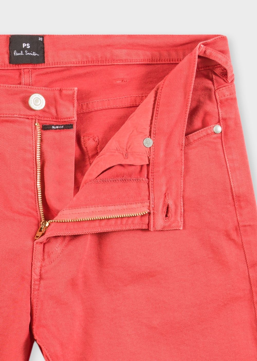 Paul Smith Mens's Slim-Fit Coral Garment-Dye Jeans