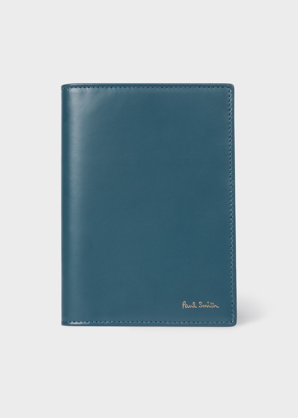 Paul Smith Mens's Teal Signature Stripe Interior Leather Passport Cover