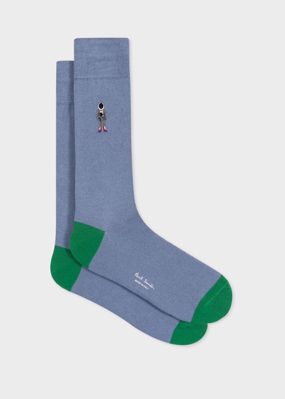 Paul Smith Men's Slate Blue 'people' Embroidered Socks
