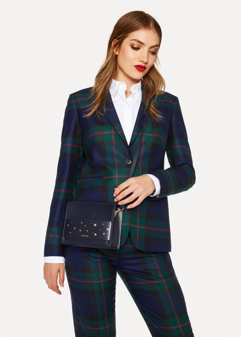 Paul Smith Lady's Navy 'gold Star' Leather Cross-Body Bags