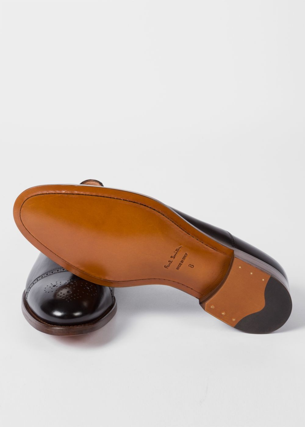 Paul Smith Men's Black Parma Calf Leather 'berty' Brogues Sneakers