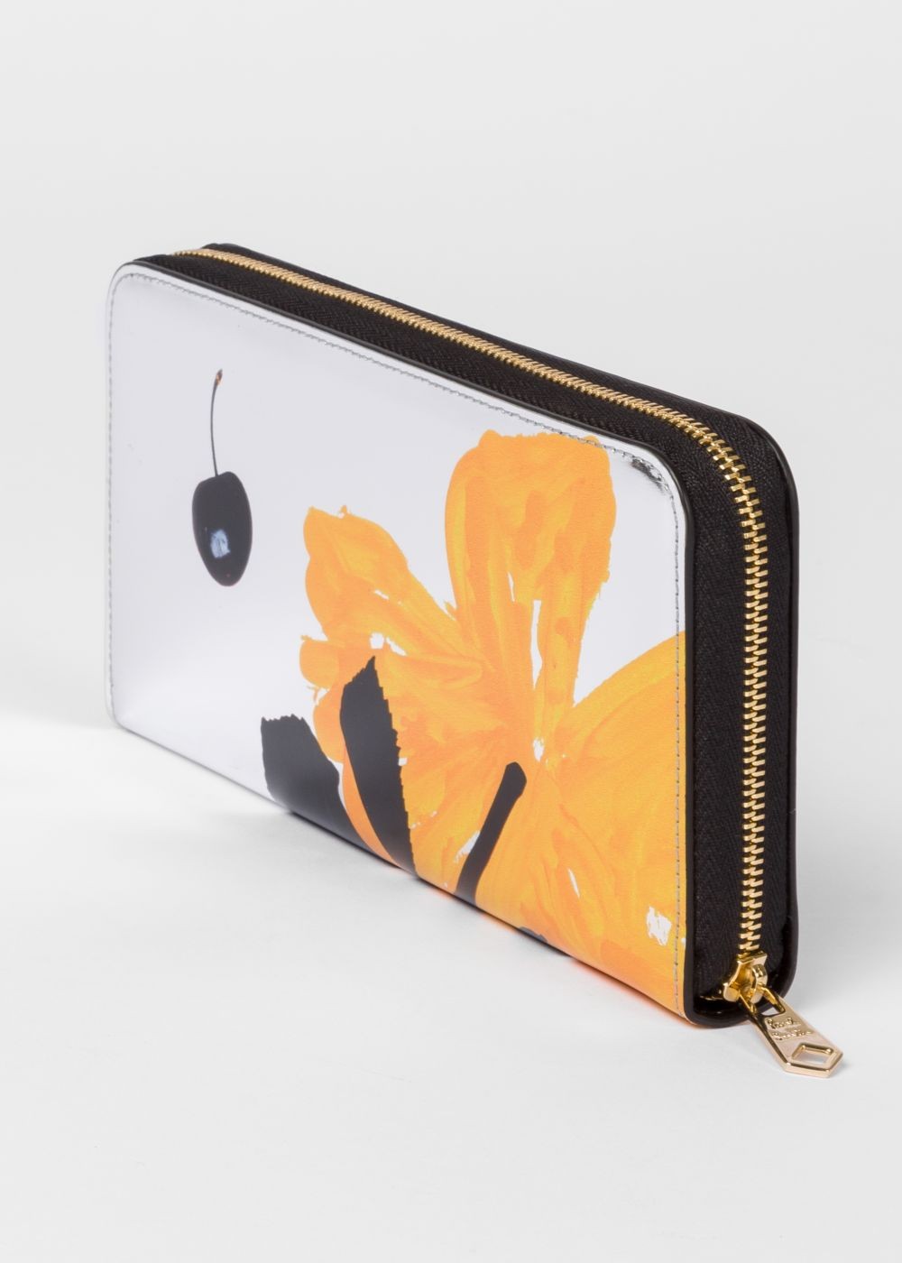 Paul Smith Women's Large Silver 'rose' Leather Zip-Around Wallet