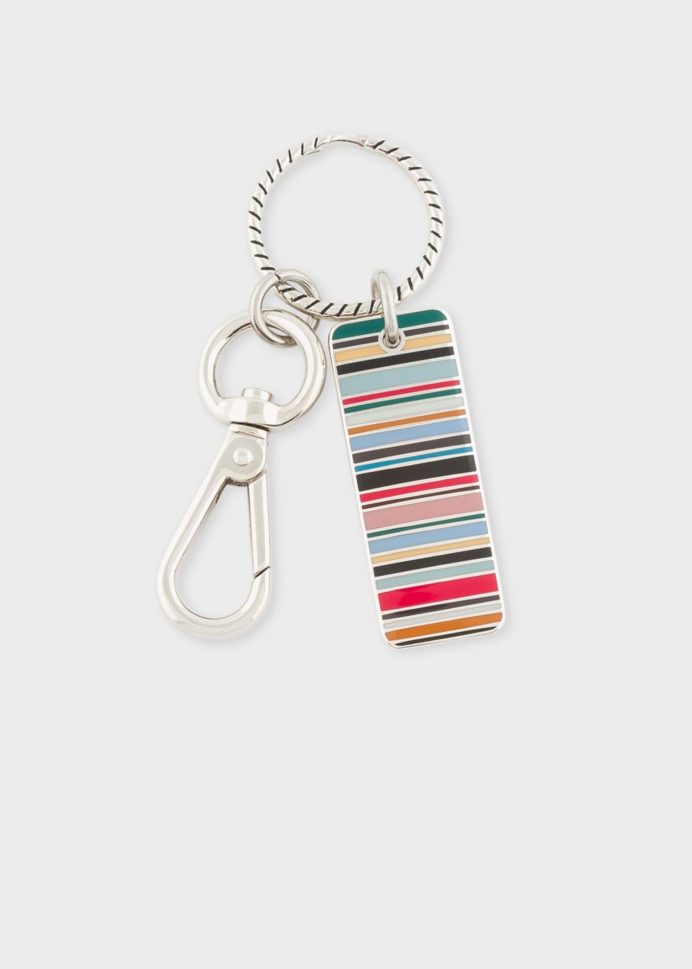 Paul Smith Multi-Coloured Stripe Tag Metal Keyring Accessories Men