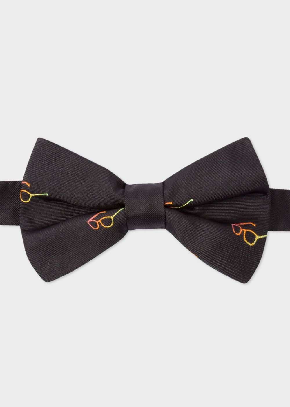 Paul Smith Men's Black Embroidered 'sunglasses' Silk Bow Tie