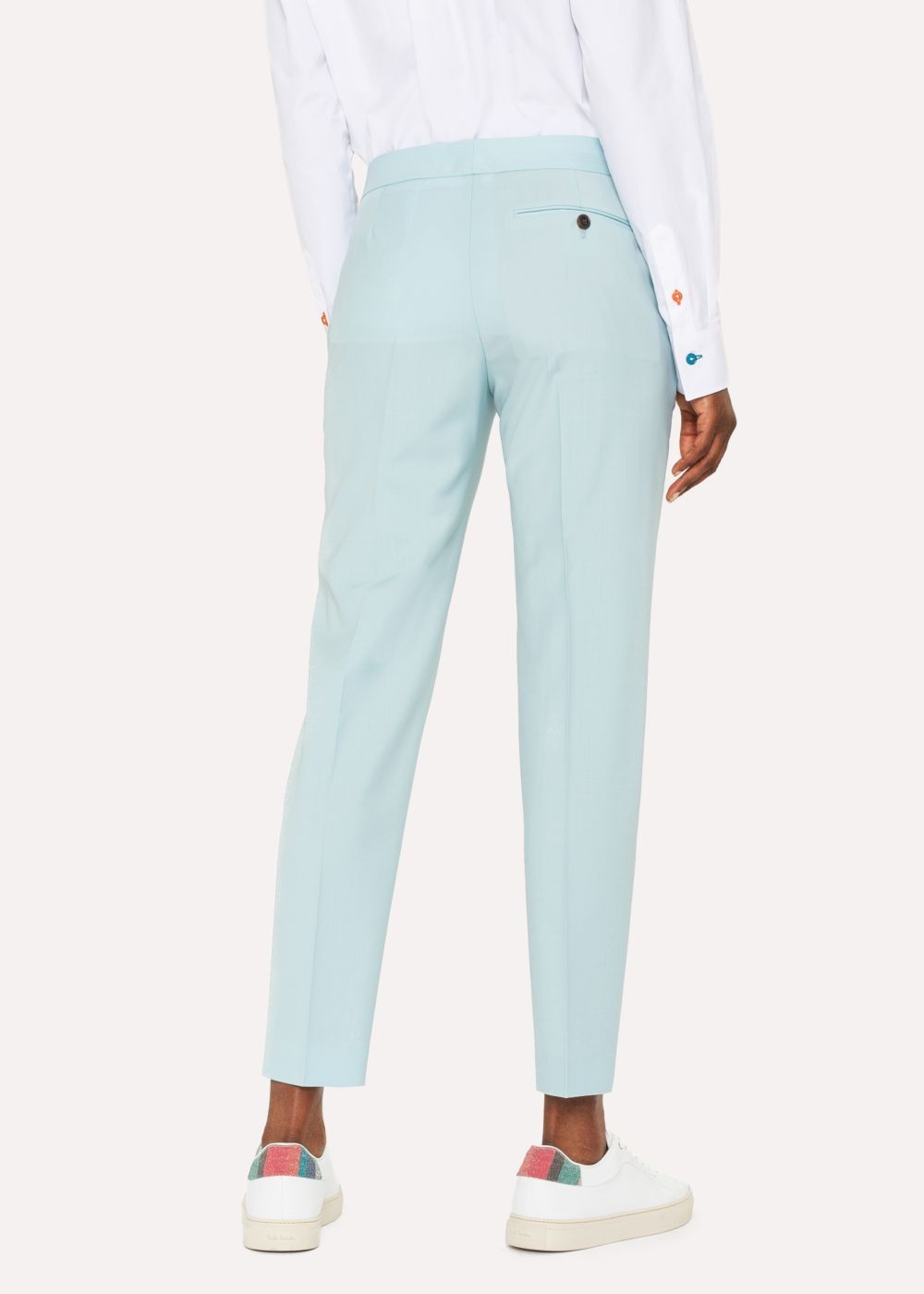 Paul Smith Lady's Classic-Fit Turquoise Wool-Mohair Pants