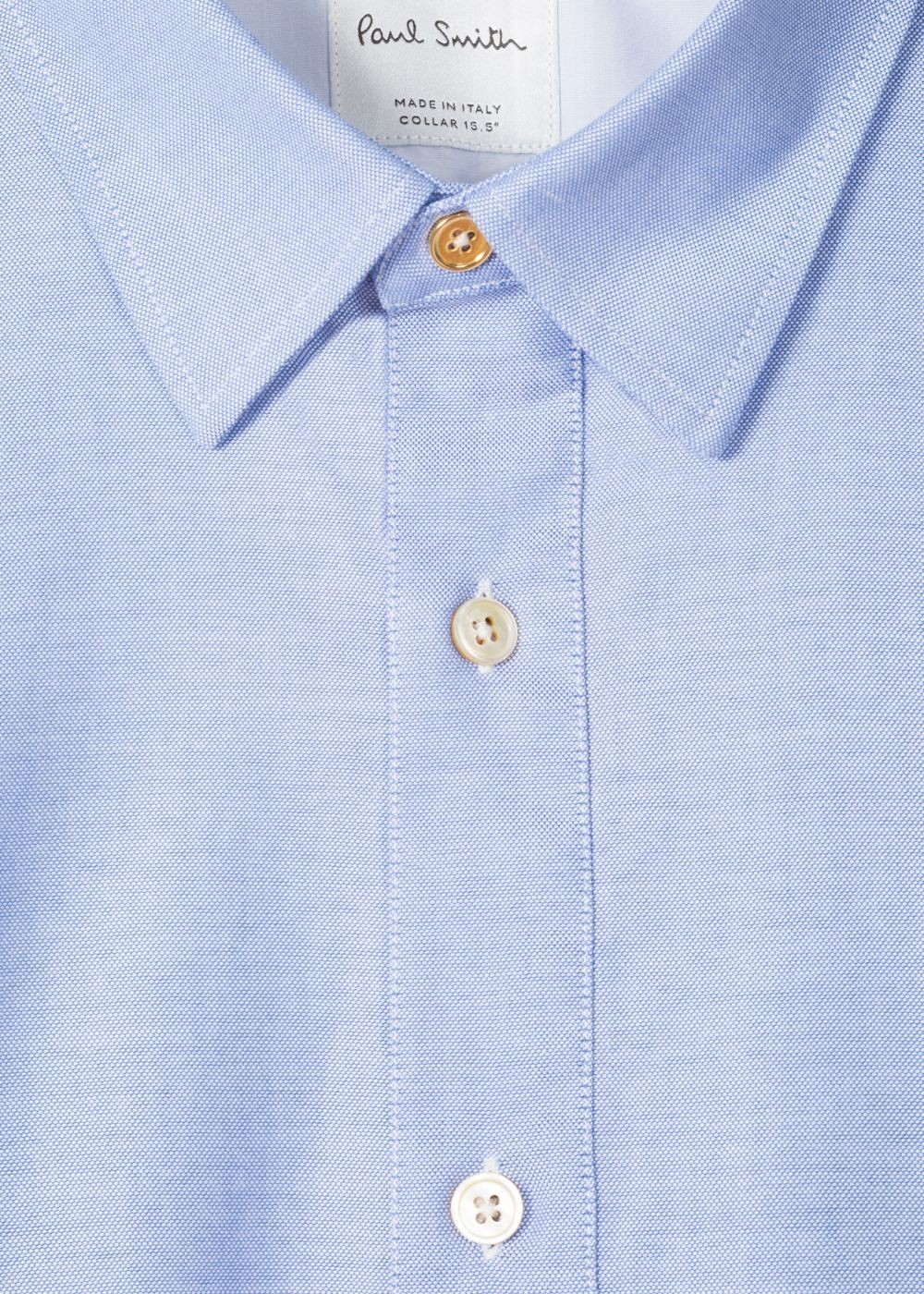 Paul Smith Men's Tailored-Fit Sky Blue Cotton 'artist Stripe' Cuff Oxford T-Shirts