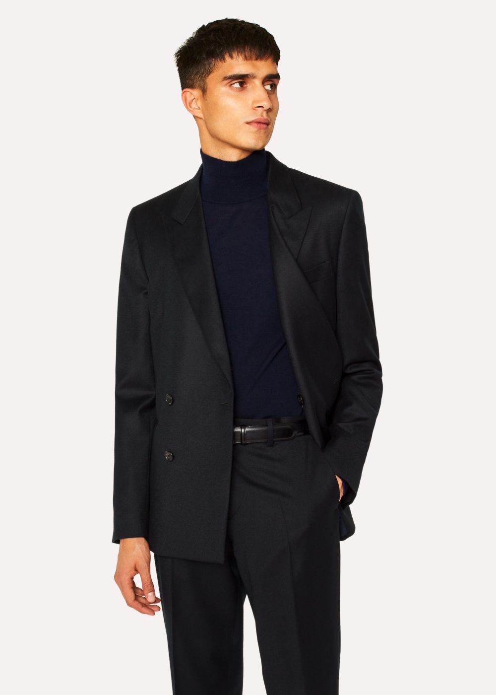 Paul Smith Men's Black Double-Breasted Wool Suit