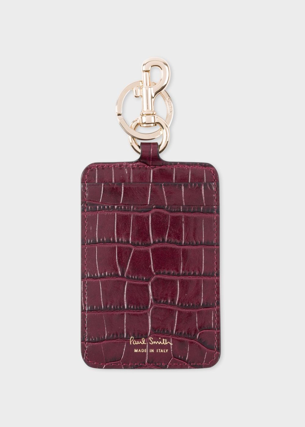 Paul Smith Lady's Burgundy Mock-Croc Clip Card Holder