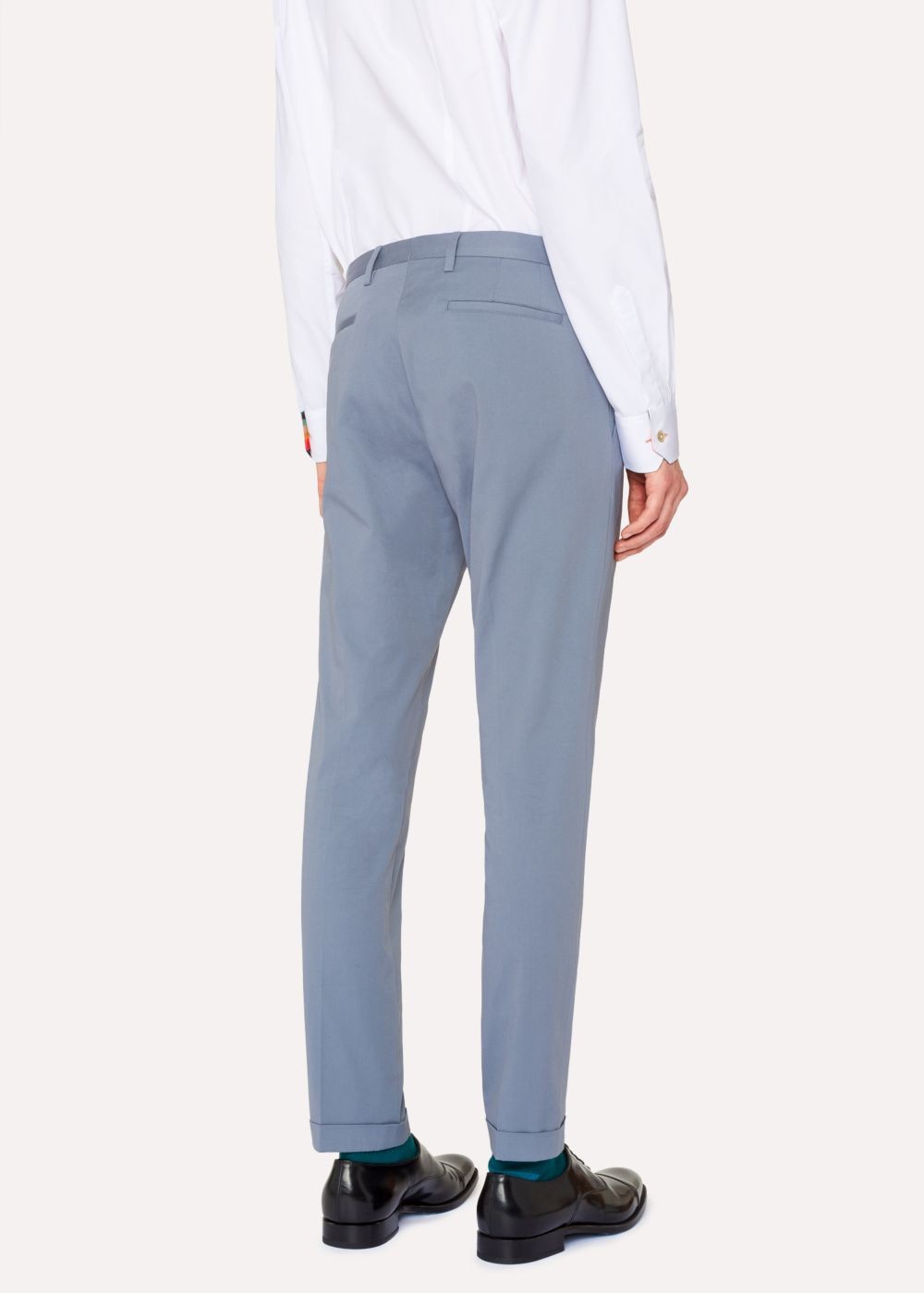 Paul Smith Men's Slim-Fit Light Blue Stretch-Cotton Pants