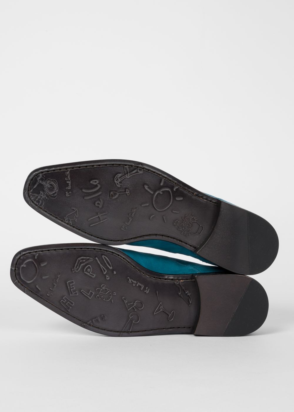 Paul Smith Men's Teal Suede 'tompkins' Oxford Shoes