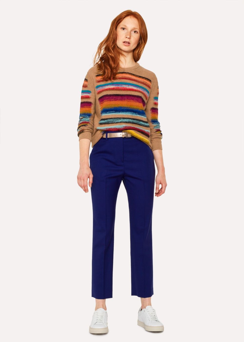 Paul Smith Womens's Gold Metallic Snake-Effect Leather Belt