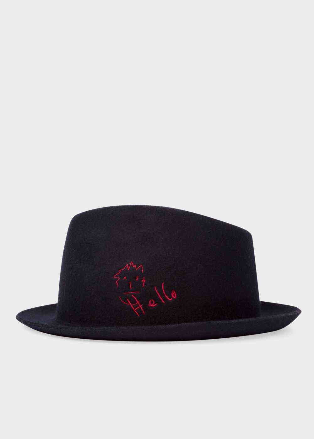 Paul Smith Men's Navy 'hello' Embroidery Wool-Felt Caps