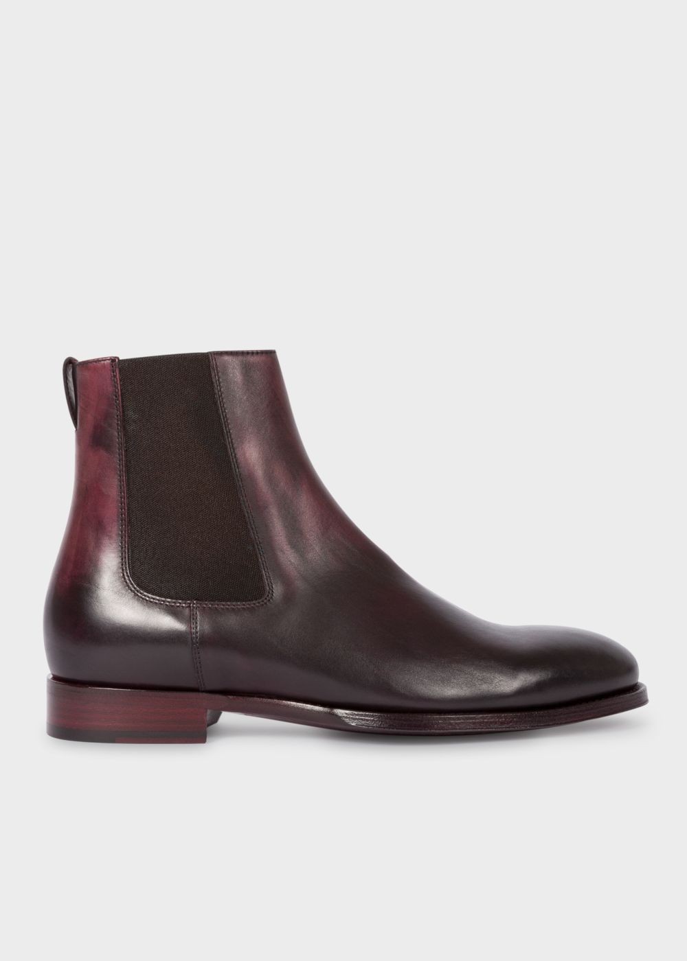 Paul Smith Men's Aubergine Leather 'joyce' Chelsea Boots