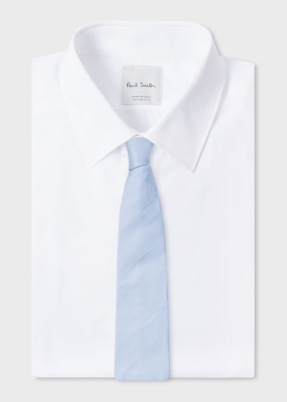 Paul Smith Men's Sky Blue Diagonal Textured-Stripe Silk Tie