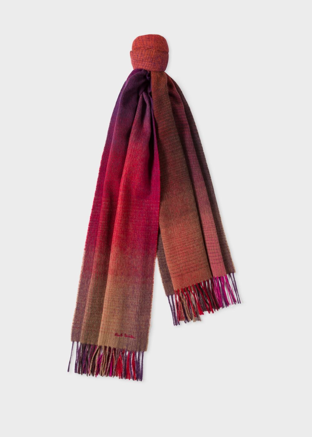 Paul Smith Men's Red Gradient Lambswool Scarf