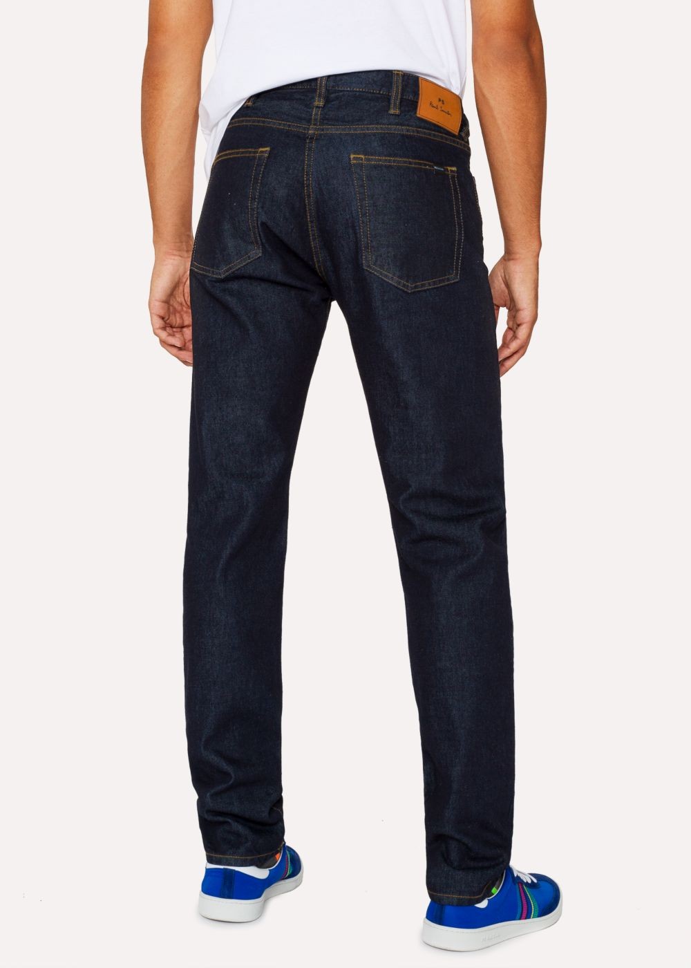 Paul Smith Mens's Tapered-Fit 14Oz 'organic Pepper N Salt' Indigo Denim Jeans