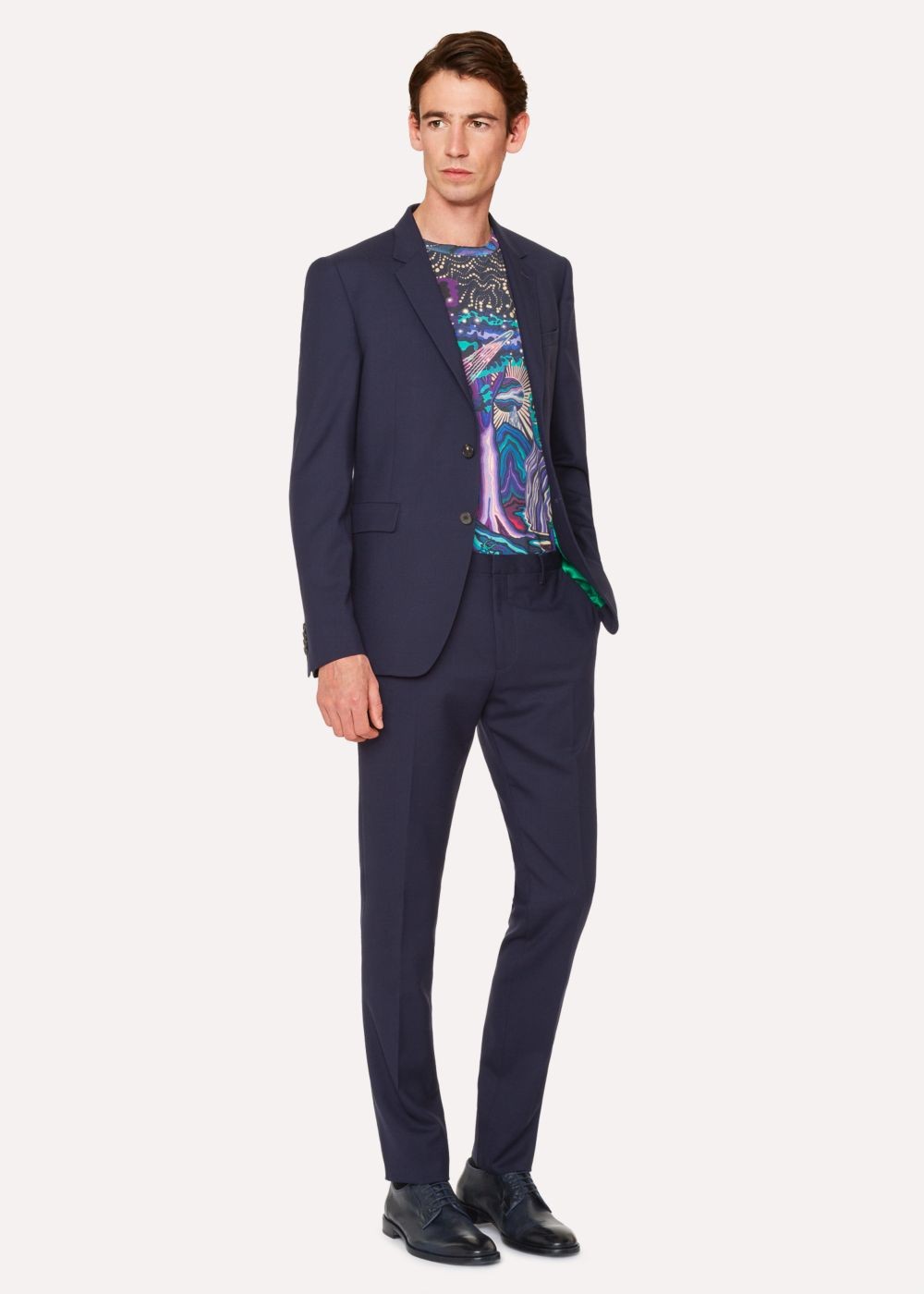 Paul Smith Mens's Slim-Fit Light Navy Wool 'a Suit To Travel In'
