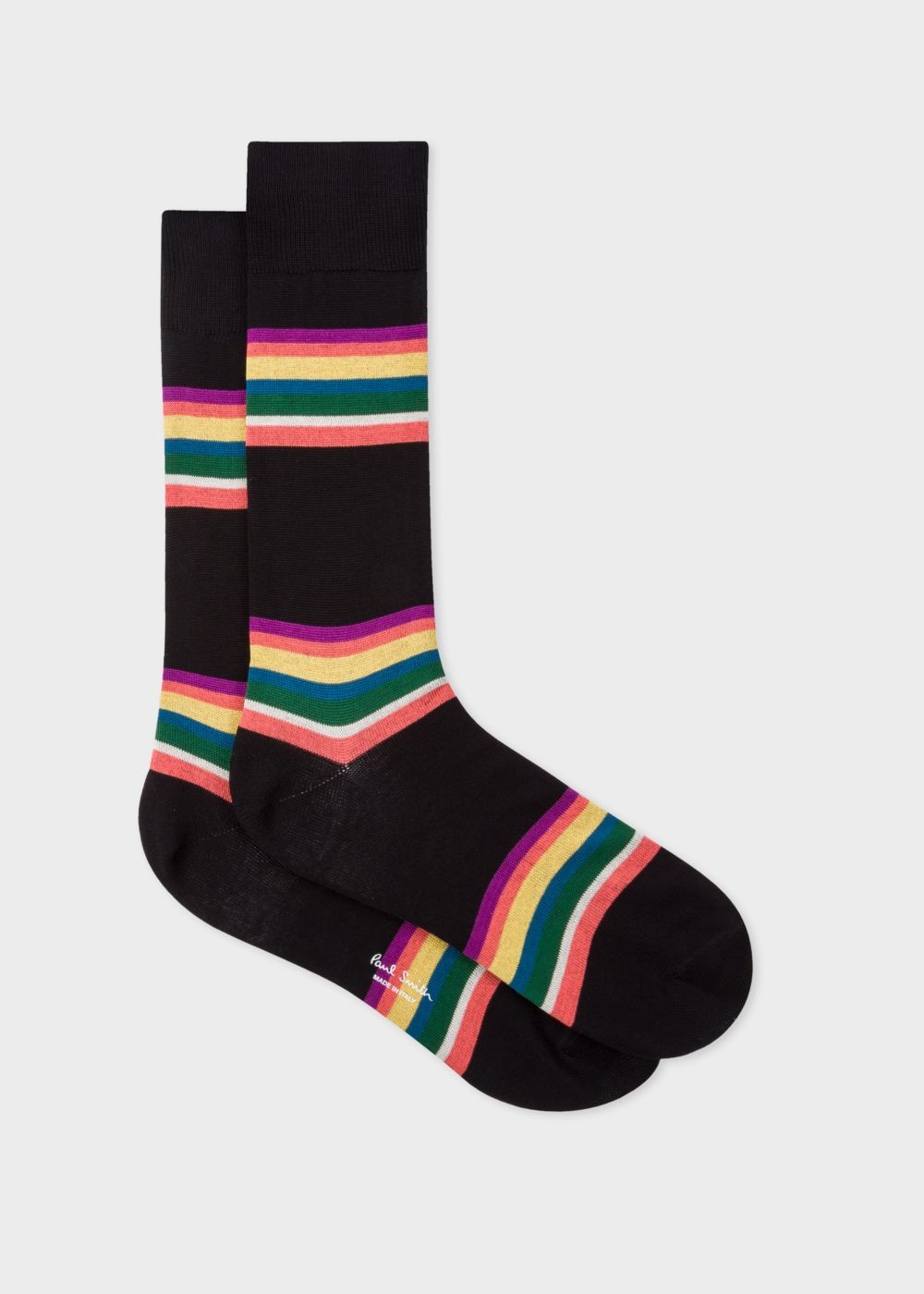 Paul Smith Mens's Black Colour-Block Stripe Socks