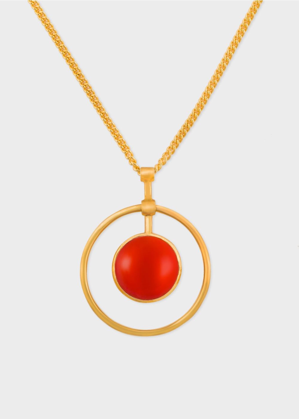 Paul Smith Rachel Entwistle + Paul Smith - Gold Loop Necklace With Red Coral Stone Accessories Lady