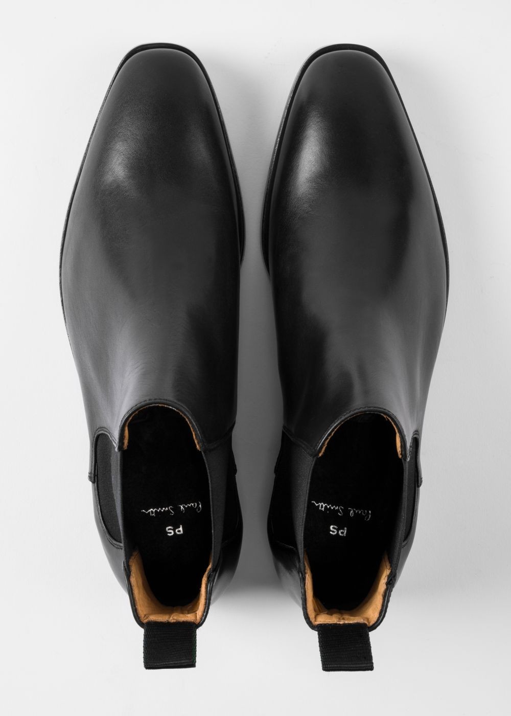 Paul Smith Mens's Black Smooth Calf Leather 'gerald' Chelsea Boots