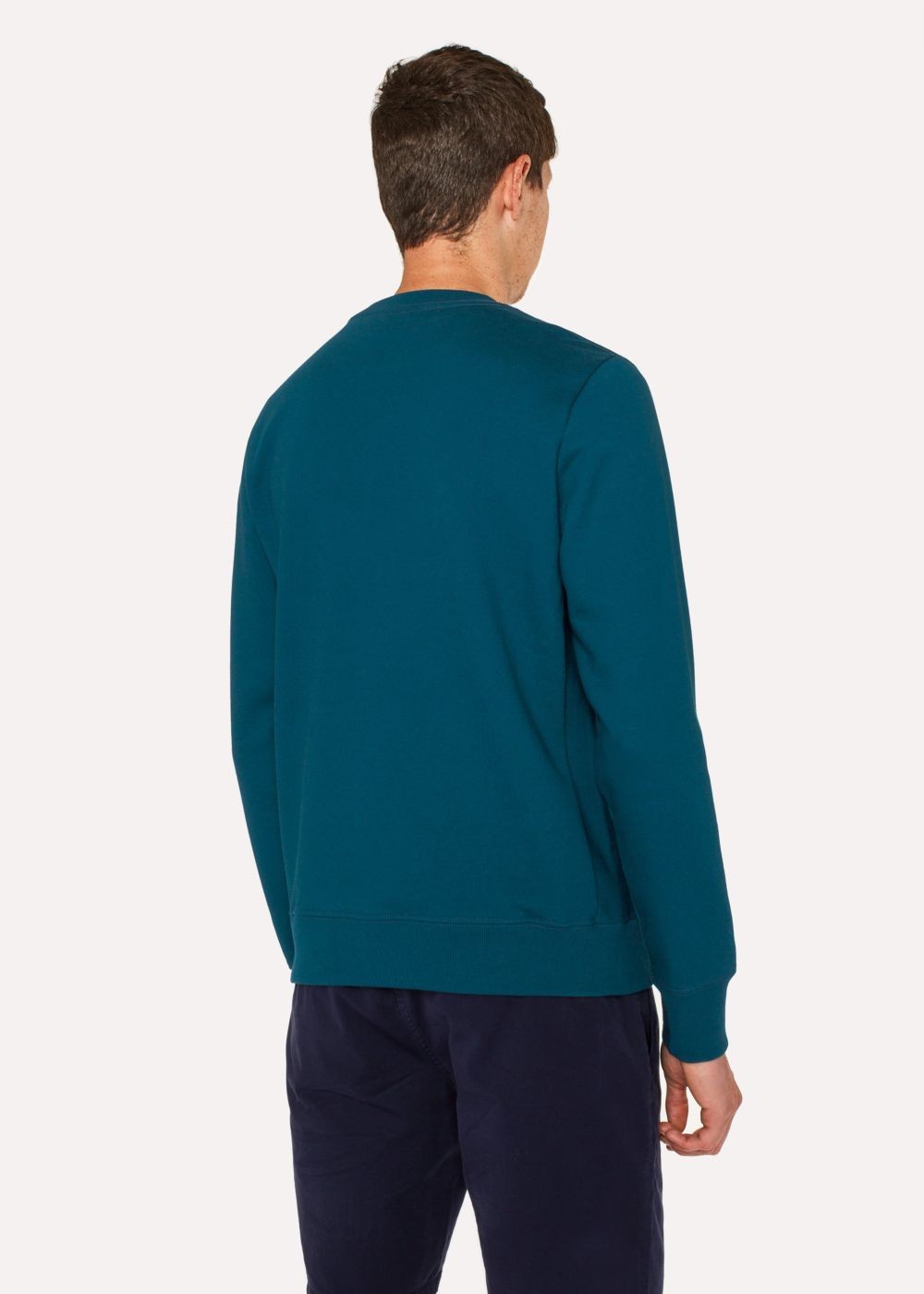 Paul Smith Men's Petrol Green Organic-Cotton Zebra Logo Sweatshirt