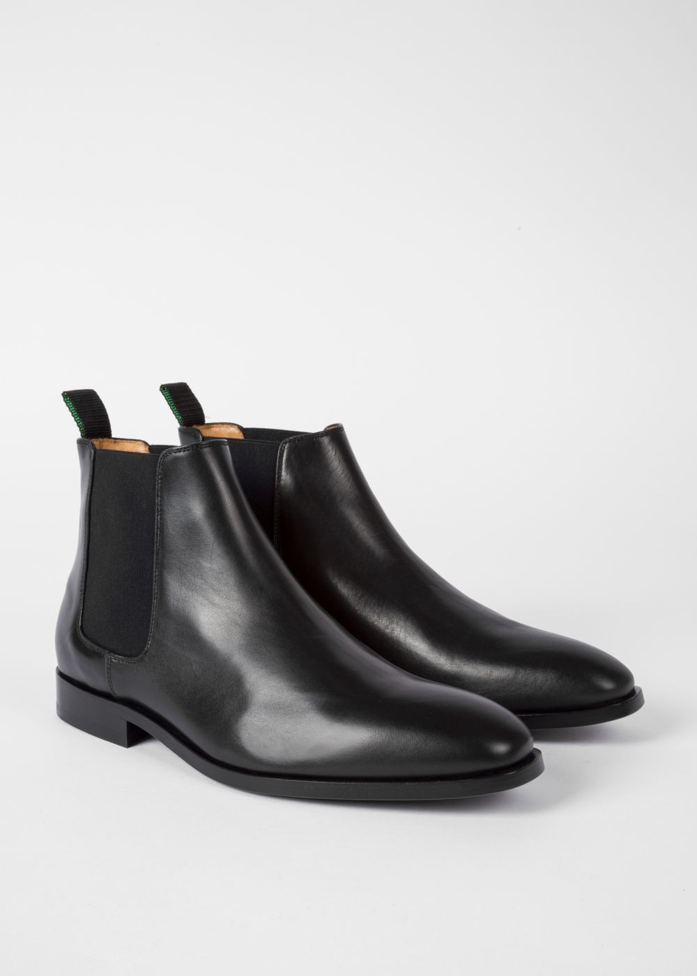 Paul Smith Mens's Black Smooth Calf Leather 'gerald' Chelsea Boots