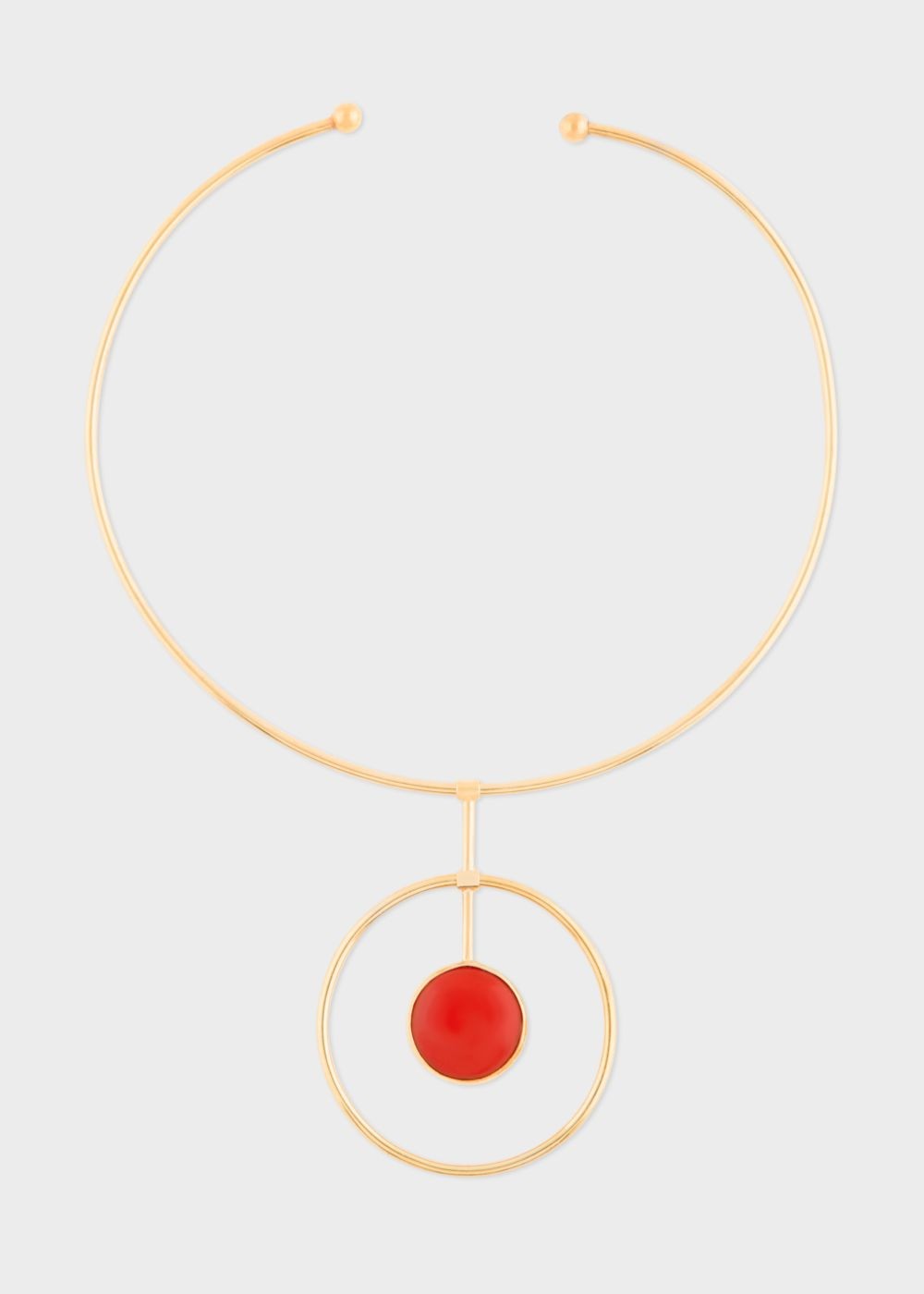 Paul Smith Rachel Entwistle + Paul Smith - Gold Loop Necklace With Red Coral Stone Accessories Women