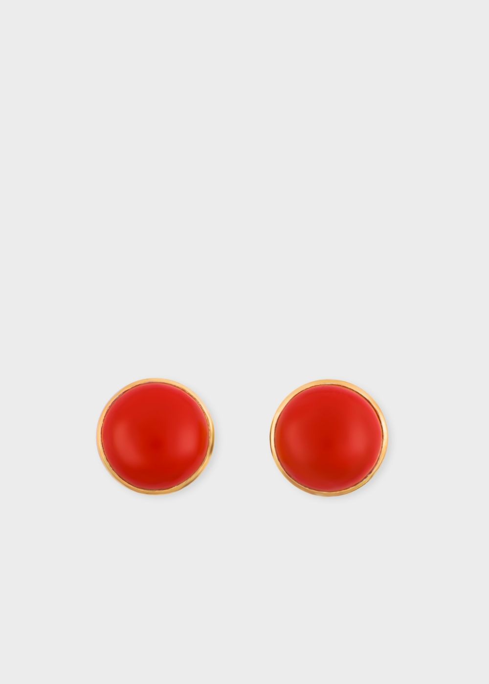 Paul Smith Rachel Entwistle + Paul Smith - Gold Stud Earrings With Red Coral Stone Accessories Women