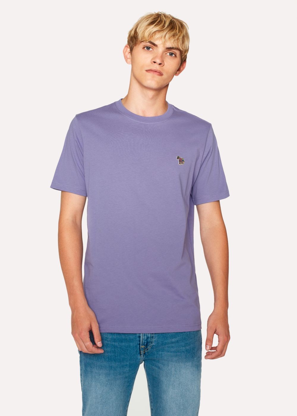Paul Smith Men's Lilac Organic-Cotton Zebra Logo Shirts