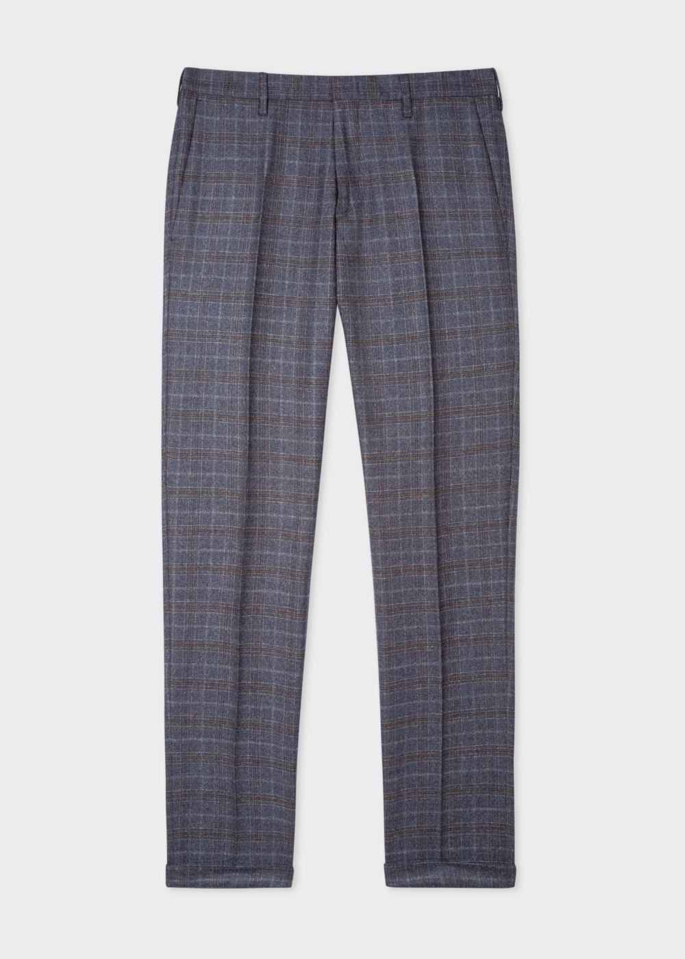 Paul Smith Men's Slim-Fit Blue Plaid Wool Pants