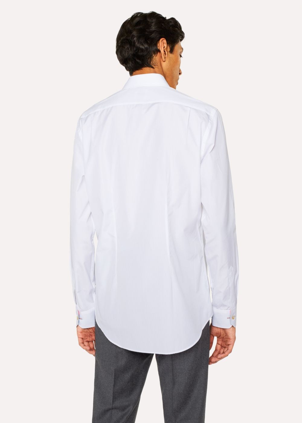 Paul Smith Mens's Tailored-Fit White Cotton 'artist Stripe' Cuff Shirt